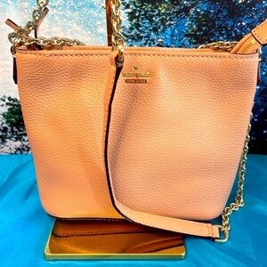 Kate Spade Taupe crossbody Small EUC Gold Chain and Hardware